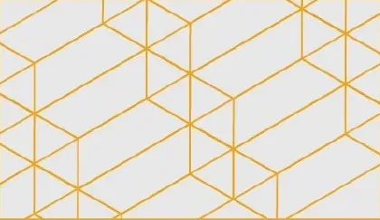 Golden geometric line pattern on a pale grey field.